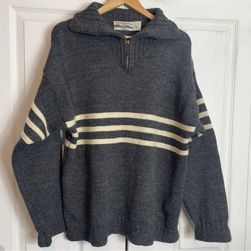 Irish Wool Fisherman Knit Sweater